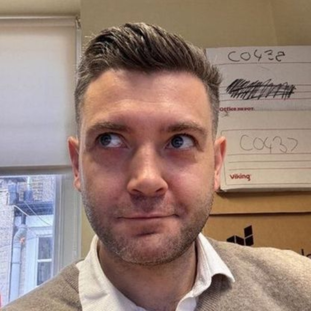 Marc Evans clean shaven before Movember starts